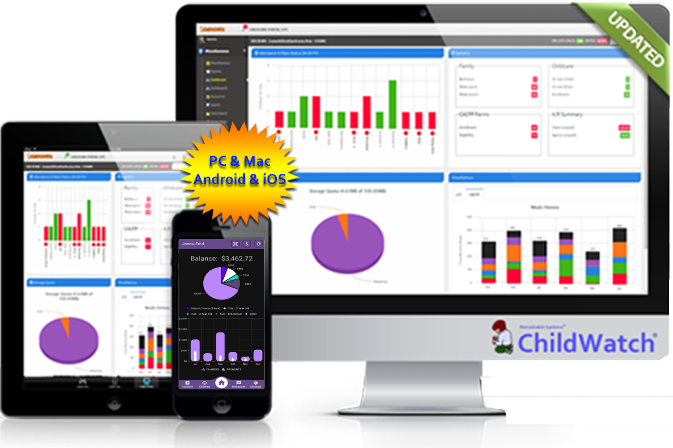 ChildWatch running on desktop, tablet and phone